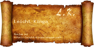 Leicht Kinga névjegykártya